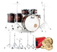 Pearl Decade Maple 6pc Pro Drum Kit w/Sabian XSRs Satin Brown Burst