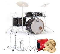 Pearl Decade Maple 7pc Pro Drum Kit w/Sabian XSRs Satin Black Burst