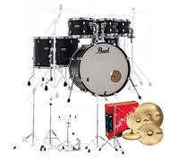 Pearl Decade Maple 7pc Pro Drum Kit w/Sabian XSRs Satin Slate Black