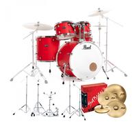 Pearl Decade Maple Pro Drum Kit w/Sabian XSRs Matte Racing Red