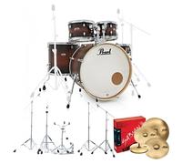 Pearl Decade Maple Pro Drum Kit w/Sabian XSRs Satin Brown Burst
