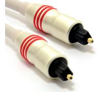PEARL Digital Optical Audio Cable 6mm TOSlink Plug to Plug Lead 1m