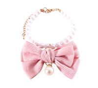 Pearl Dog Collar, Adjustable Basic Collars for Dogs Pearl Collar - Stylish Dog Collar with Felt Bow, Pet Bead Collar, Daily Use
