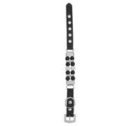 Pearl Dog Collar with Crystal Accents Adjustable Leather for Small Dogs | Black PU Finish, Girly Luxury Style, for Birthdays and Special Occasions, Flexible Buckle Fits Growing Pups