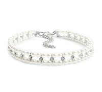 Pearl Dog Collars for Small Dogs Cute Adjustable Cat Collars for Girl Cats Rhinestone Beaded Dog Collar Luxury Small Pet Choker for Puppy Kitten Wedding & Birthday