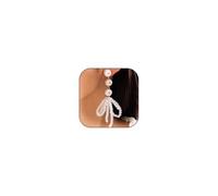 Pearl Drop Earrings for Women Ribbon Bow dangle Earrings Long pearl Dangle Earrings for women, M, Metal, No Gemstone