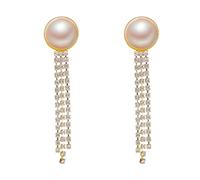 Pearl Drop Earrings Long Drop Dangle Earrings for Women UK Gold Earrings with Austrian Crystals Diamond Stud for Women Wedding Jewellery Girls for Birthday Party Gifts