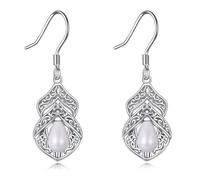 Pearl Drop Earrings Sterling Silver Dangle Earrings Twisted Pearl Jewellry for Women (celtic)