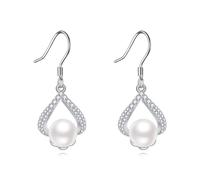 Pearl Drop Earrings Sterling Silver Dangle Earrings Twisted Pearl Jewellry for Women (celtic2)