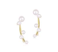 Pearl Earrings 925 Sterling Plated 9K Swimming Lacquer Shell Beads Earrings Girl Heart Lovely