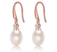 Pearl Earrings Drop Freshwater Rose Gold Earrings Women For Women 925 Sterling Silver Hypoallergenic