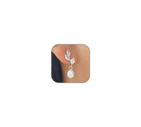 pearl earrings for women pearl earrings dainty pearl dangle earrings pearl leaf earring cubic zirconia earring prom bridal wedding for women elegant jewelry, Copper, Not a gemstone