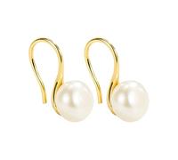 Pearl Earrings Korean Version Light Geometric Shape High Heels Ear Hooks Earrings for Women Earrings Girls Red (Gold, One Size)