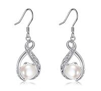 Pearl Earrings Sterling Silver Irish Celtic Pearl Dangle Earrings Jewellery Gifts for Women Gifts (Irish pearl earrings)