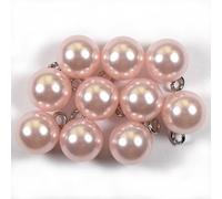 Pearl Effect Ball Bauble Button with Metal Shank 14mm Pack of 10 (Pale Pink)