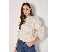 Pearl Embellished Cable Knit Jumper Apricot Cream 14