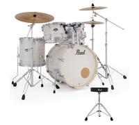 Pearl Export 20" Fusion Drum Kit With D-50 Drum Throne Slipstream White