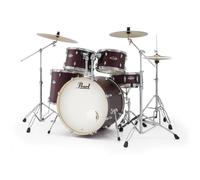 Pearl Export EXX725NBR/C864 Satin Scarlet 5d. drum kit with hardware and cymbal set (rock)