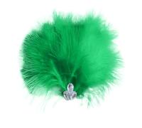 Pearl Feather Hair Clip Carnival Festival Accessory For Performances (Green, One Size)