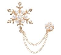 Pearl Flower Breastpin Golden Alloy Brooch for Woman Girl