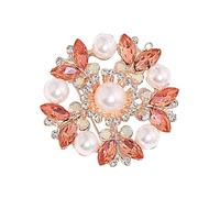 Pearl Flower Brooch with Rhinestones Versatile Scarf Clip for Layers Jackets Elegant Gift Elegant Alloy Pin, one size, As described