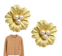 Pearl Flower Covers: 2.5x2.5cm Rhinestone Jewels, Shirt Button Covers, 2 Pieces Ten Lemon Shirt Buttons | Pearl and Pearl Cufflink Decoration