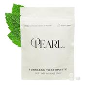 Pearl Fluoride Mint Toothpaste Tablets | Natural Whitening | Sensitivity Relief | Dentist Developed | TSA Approved | Plastic-Free | Reusable Packaging | 62 Tablets | Refill Pouch