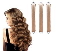Pearl Foam Heatless Hair Rollers for Overnight Curls - 3-Piece Set with Clips for Long to Medium Hair, Creating Loose Waves and Volume Without Heat, Soft Textured Fabric for Gentle Grip, Ideal