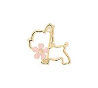 Pearl for Clothes Metal Hollow Puppy Brooch Cute Small Flower Brooch Collar Pin Sweater Suit Anti Light Accessories Crystal Wedding Bouquet (Gold, One Size)