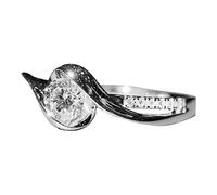 Pearl Full Ring With A Cool And Design Retro Light And High End Feel Dainty Promise Ring (Silver, 5)