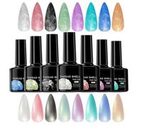 Pearl Gel Nail Polish - 7.5ml Long-Lasting Shimmer Gel Polish - Multi-color Manicure Accessories for Salon Home Wedding Valentine
