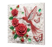 Pearl Gem Diamond Art Painting Kit with Frame for Adults,5D Diamond Pearl Painting Kit Special Shaped Drill Gem Art,DIY Diamond Dots Paintings Picture Arts Craft, Home Wall Decor 25x25cm