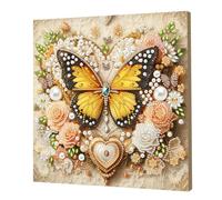 Pearl Gem Diamond Art Painting Kit with Frame for Adults,5D Diamond Pearl Painting Kit Special Shaped Drill Gem Art,DIY Diamond Dots Paintings Picture Arts Craft, Home Wall Decor 25x25cm