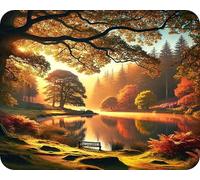 Pearl Glass Worktop Saver - Toughened Glass Cutting Board & Surface Protector - Autumn Lake - Heat Resistant to 240°C - Non-Slip Rubber Feet - UK Made (Large - 50 x 40cm)