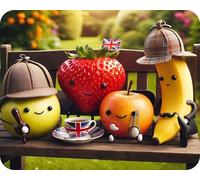 Pearl Glass Worktop Saver - Toughened Glass Cutting Board & Surface Protector - Last of The Summer Fruit - Heat Resistant to 240°C - Non-Slip Rubber Feet - UK Made (40 x 50cm Large)