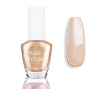 Pearl Gold Mermaid Nail Polish - Clear Shimmer, 12ml Quick Drying & Long-Lasting