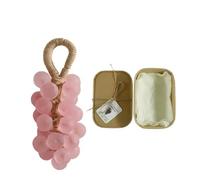 Pearl Grape Bunch Handmade Soap, Plant Extract Nourishing Bath Soap Gift Box Set(Pink)