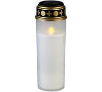 PEARL Grave Light LED Solar XXL Solar LED Grave Candle with Continuous Light and Battery 21 cm White (LED Solar)