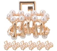 Pearl Hair Claw Clip 12pcs Metal Accessories for Women Brides | Beautiful Delicate Style, Manmade Pearl Decoration, Suitable for Weddings and Parties, Sweet Elegant Finish
