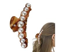 Pearl Hair Clip for Women, Hair Pearl Claw Clips, Hair Clip Clips with Strong Holding Jaws - Pearl Claw Clip, Long Jaw Clips, Hair Clips, Non-Slip Strong Hold for Styling, High