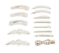 Pearl Hair Clips,13Pcs Pearl Hair Pins Fake Pearl Hair Barrettes Decorative Fake Pearl Large Hair Pins Women Hair Accessories for Party Wedding Daily