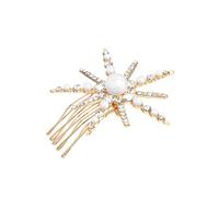 Pearl Hair Comb - Bridal Hair Comb, Headpiece with Pearls Flowers | Elegant Vintage Bridal Hair Pieces, Silver Gold with Pearls