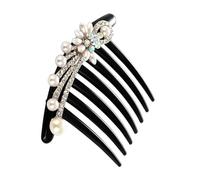Pearl Hair Comb Seven Teeth for Brides and Women Black