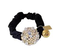 Pearl Hair Scrunchies, Elastic Ponytail Holder Hair Bands, Vintage Pearl Ponytail Holder, Strong Elastic Band, Soft And Gentle, 6x6x1cm/2.36x2.36x0.39, For Women And Girls