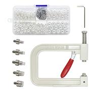 Pearl Handmade Setting Machine, Beads Rivet Fixing Machine with 5 Sizes of Round Pearl Beads Rivet Studs for Hats/Shoes/Clothes/Bags/Skirts