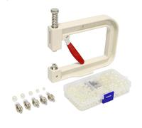 Pearl Handmade Setting Machine, Pearl Hand Press Tools, with White Pearl Beads, Rivet Studs and 5 Different Sizes Of Screw Heads, for DIY Decorating Clothes, Bag, Hair Band or Crafts