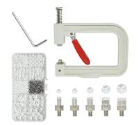 Pearl Handmade Setting Machine with 5 Sizes of Round Pearl ABS Beads Rivet Studs and 900 Pcs Nailheads Spots Studs Kit for Hats Shoes Clothes Bags Skirts Beads DIY Accessories