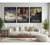 Pearl Harbor 2001 War Action - 3x A4 Poster - Triptych rolled in tubes BensArt Triptych set 3 Three Stretched Mounted Multi Panel Wall Art Classic Picture Arts Abstract Artwork Painting Print Canvas