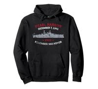 Pearl Harbor December 7, 1941 Remember and Honor Distressed Pullover Hoodie