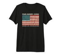 Pearl Harbor Hawaii Dec. 7, 1941 48 Star American Flag Aged Premium T-Shirt